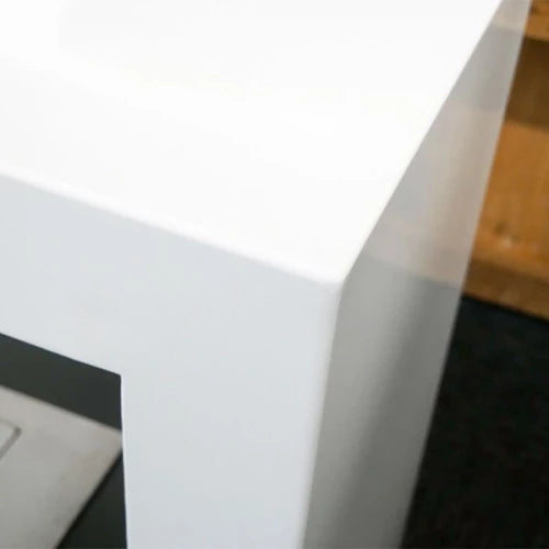 Freestanding L Bioethanol Fireplace - White