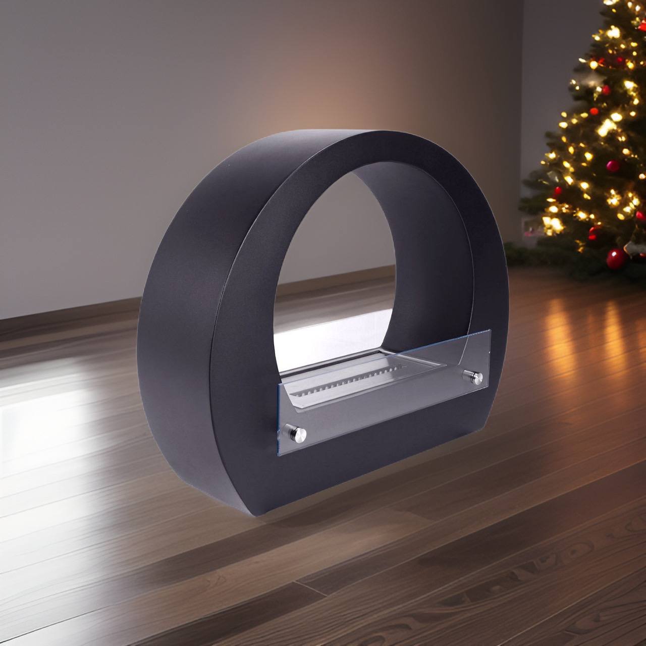 Round Bio Fireplace - Black