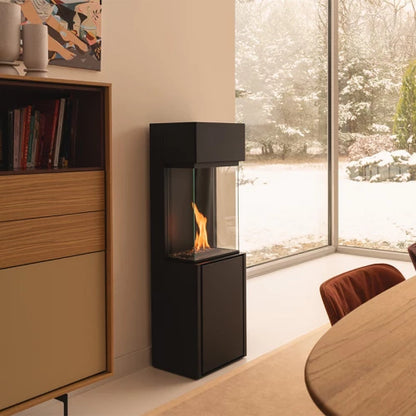 Planika Arcticon Black Three sided Freestanding Automatic Bio Fireplace