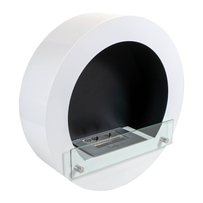 White Round Bioethanol Fireplace