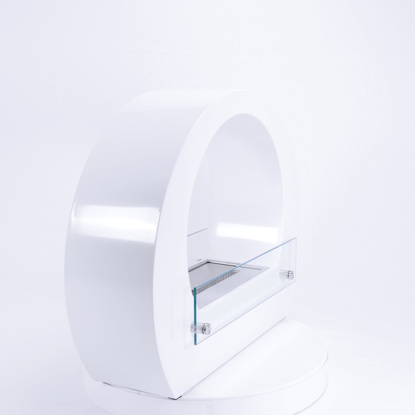 Round Bio Fireplace - White