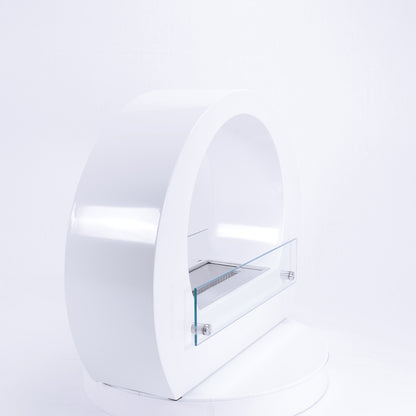 Round Bio Fireplace - White