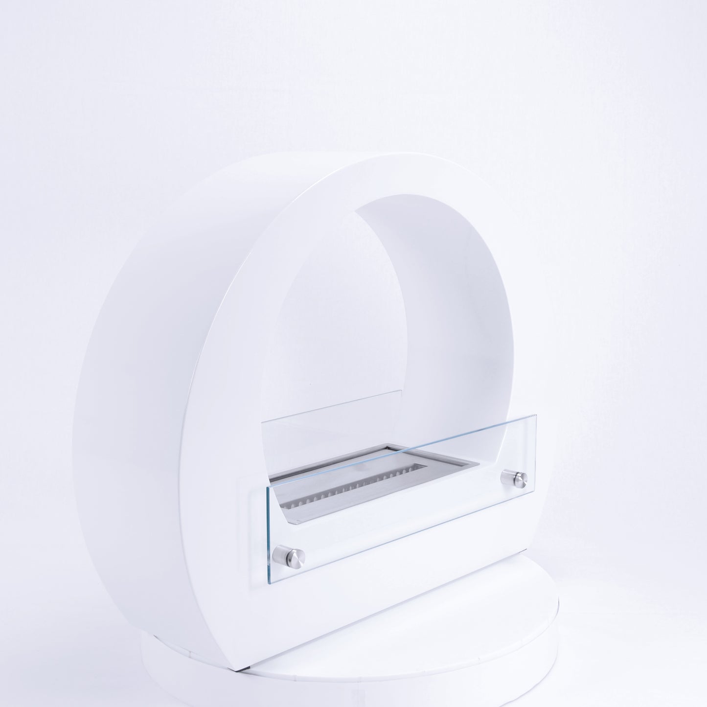 Round Bio Fireplace - White
