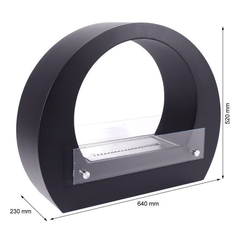 Round Bio Fireplace - Black