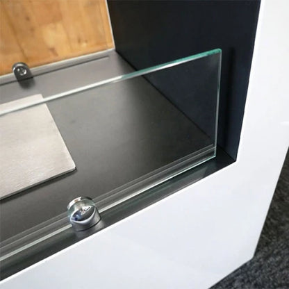 Freestanding L Bioethanol Fireplace - White