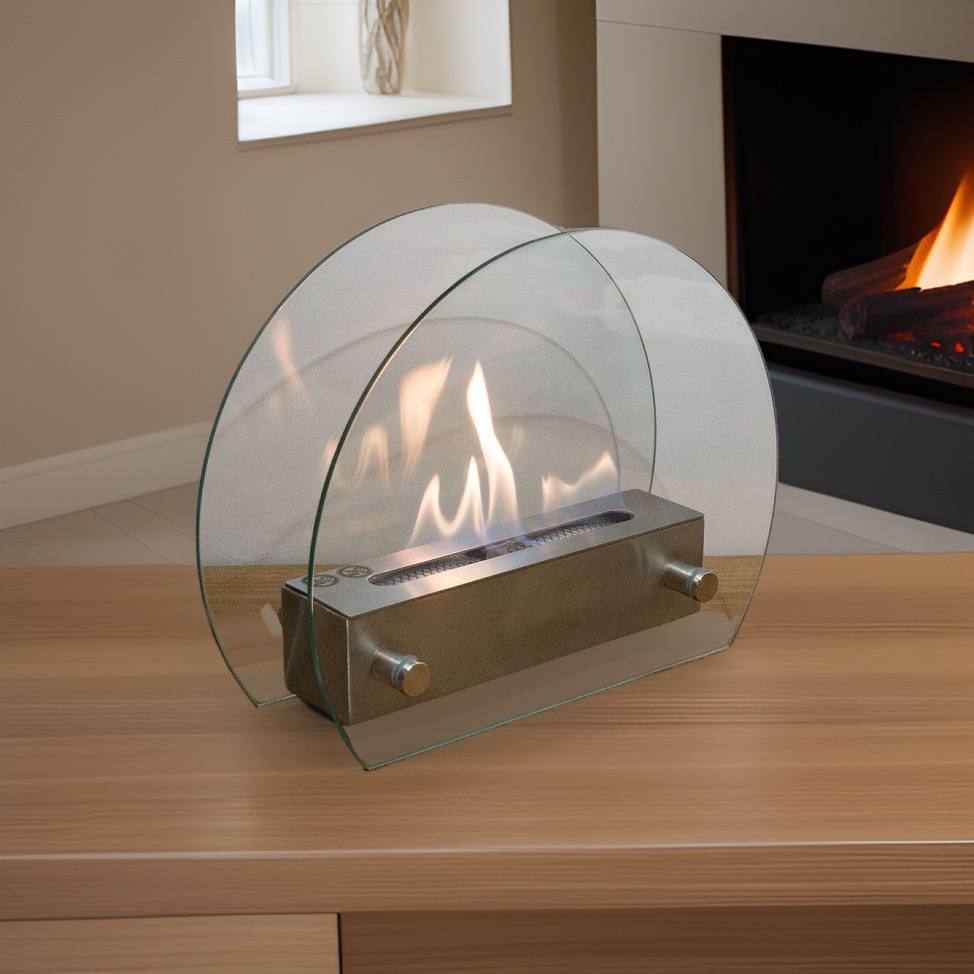 Circular Table Bio Fireplace - Steel