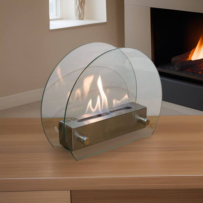 Circular Table Bio Fireplace - Steel