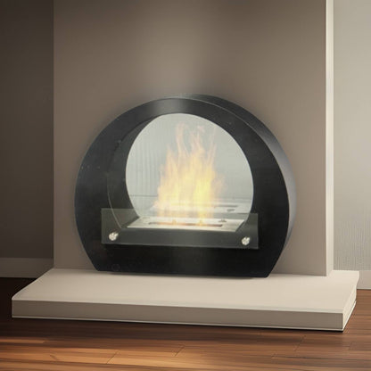 Round Bio Fireplace - Black