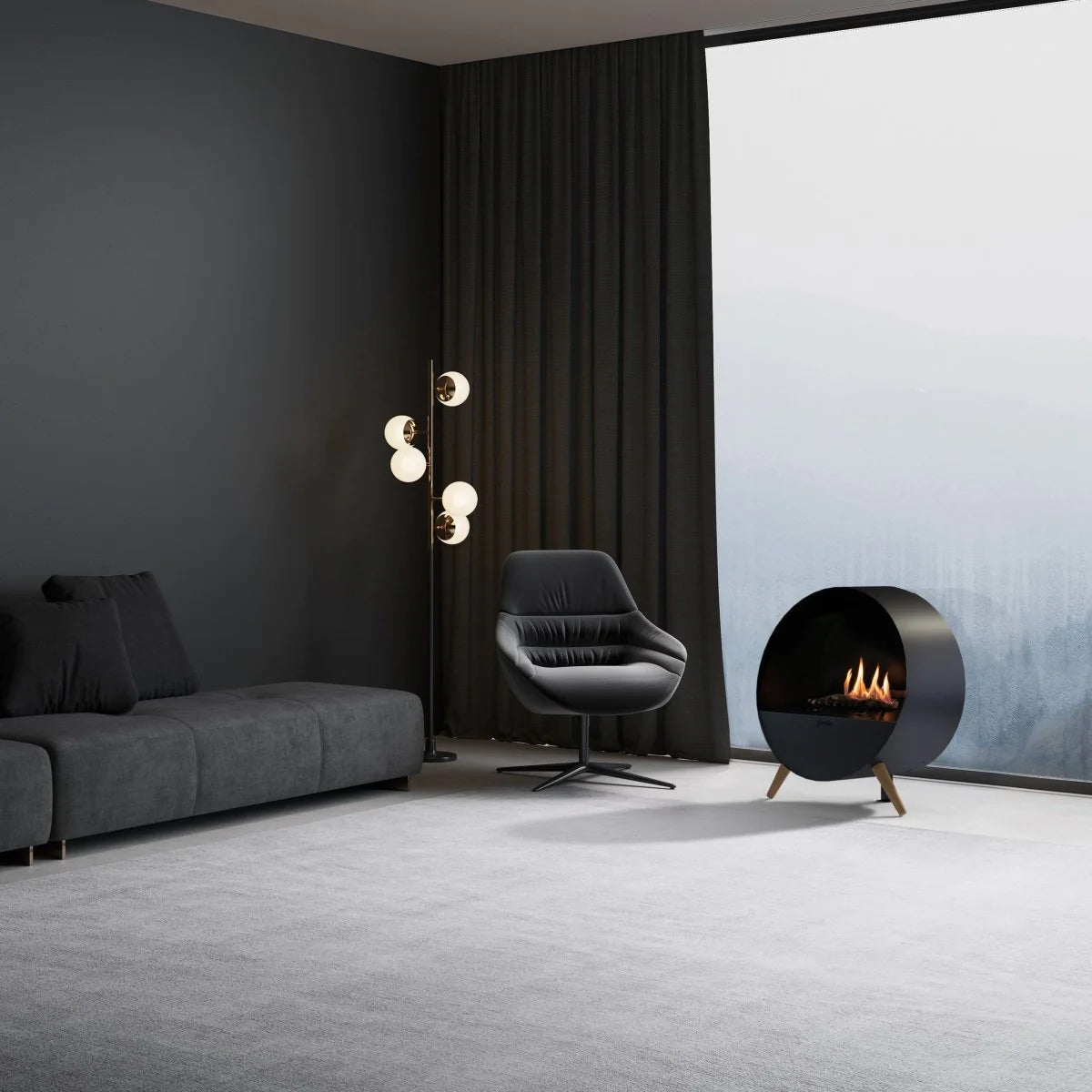 Bubble Floor - Automatic Freestanding Bio Fireplace