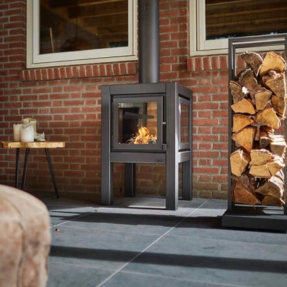 Quaruba L Corten Steel Wood Burning Outdoor Garden Fireplace