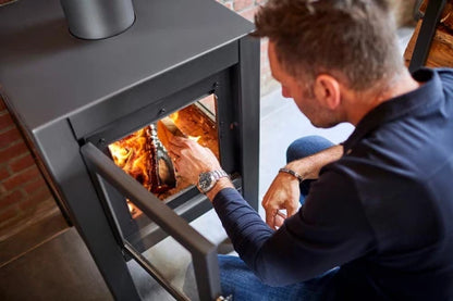 Quaruba L Corten Steel Wood Burning Outdoor Garden Fireplace