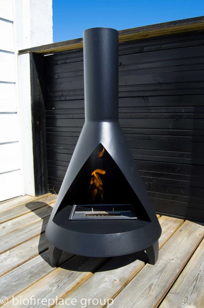 Steel Bio Fire in Wood Burner Design