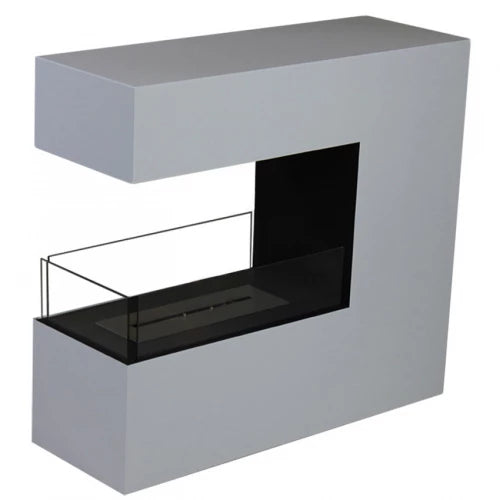 White Powder Coated Steel Biofireplace